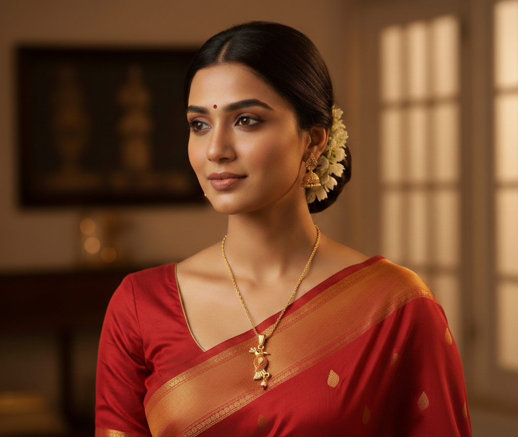 Avnee's Bird Design Pendant With Chain