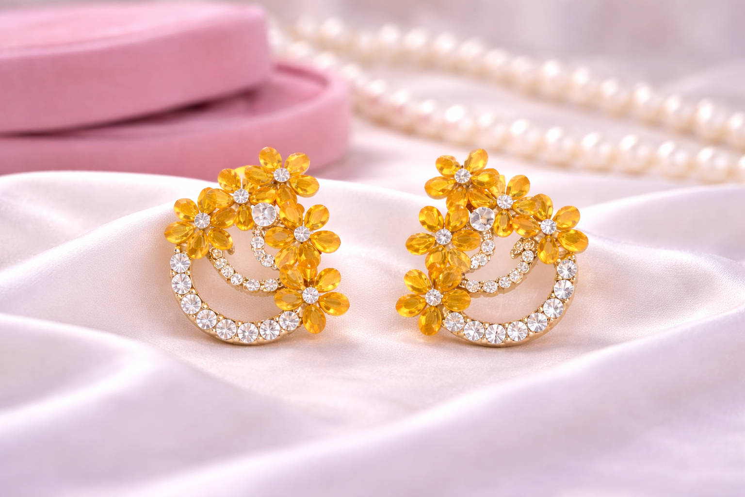 Avnee's Bloom Crystal Stud Earrings