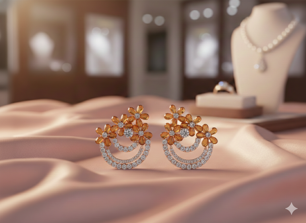 Avnee's Bloom Crystal Stud Earrings