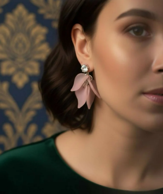 Avnee's Floral Petal Drop Earrings With Stud Pack Of