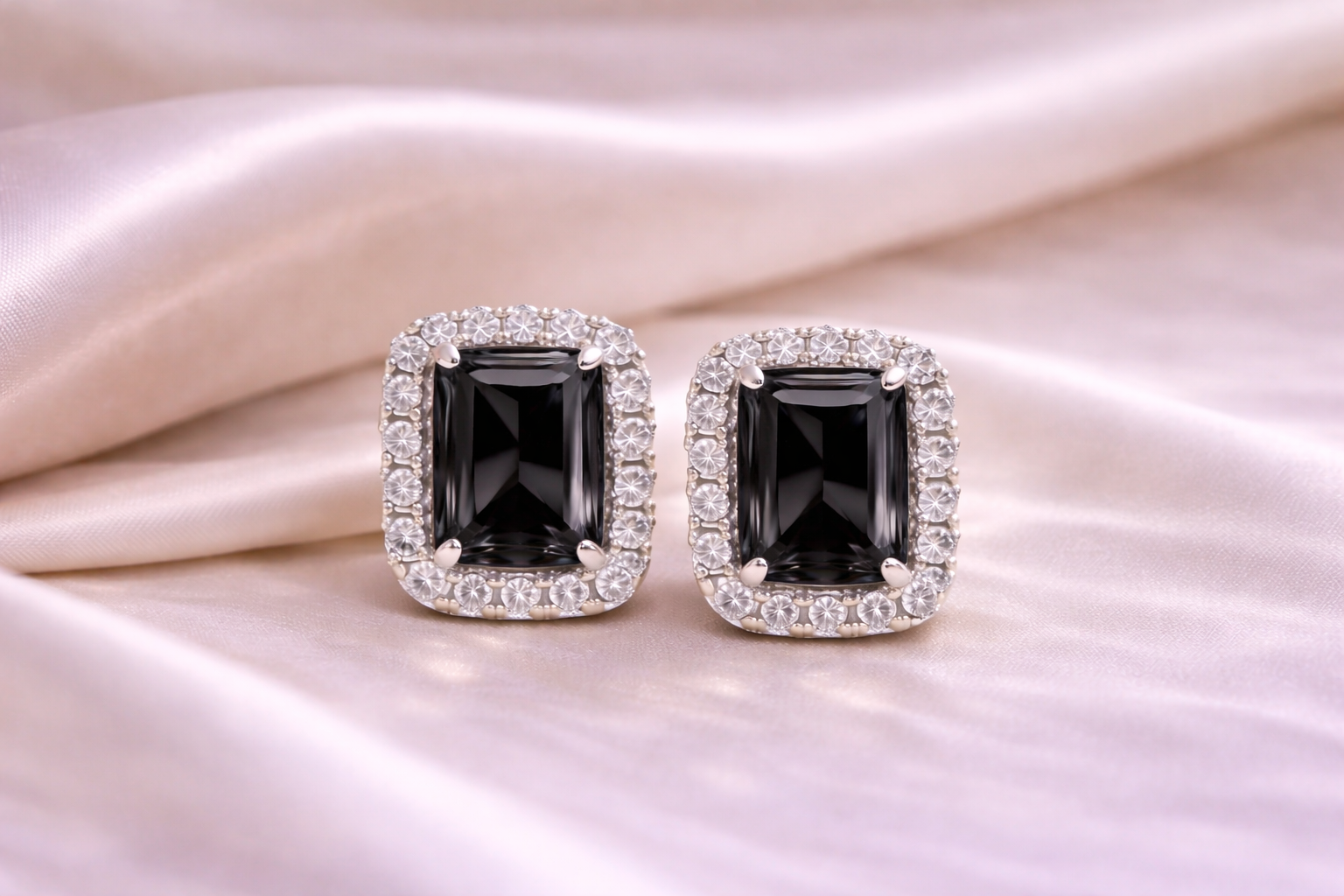 Avnee's Rectangular Artificial Stone Stud Earrings